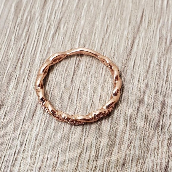 14k Rose Gold Ring with CZ Stones- Elegant and Beautiful - Picture 2 of 3